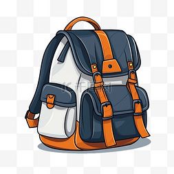 背包旅图片_简约风格的学生背包插画
