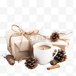 圣诞装饰品与礼品盒