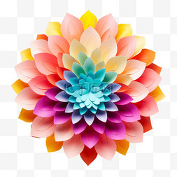 矢量折纸花朵元素立体免抠图案