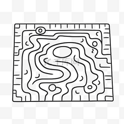 线条迷宫图片_白色背景上的迷宫，用于着色页轮