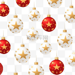 2023新年素材图片_新年装饰的圣诞无缝图案圣诞树球