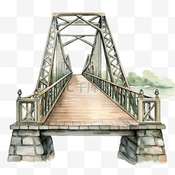 水彩桥剪贴画