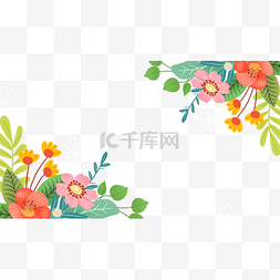 植物鲜花树叶边框图片_春天花卉边框季节装饰
