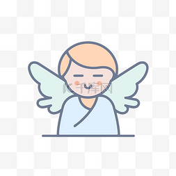 带翅膀设计的天使矢量抽象图标