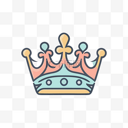 浅色背景顶部的皇冠插图 向量