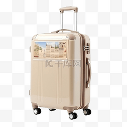 褐色行李箱图片_米色行李箱旅行贴贴纸