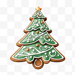姜饼圣诞树装饰彩色糖霜