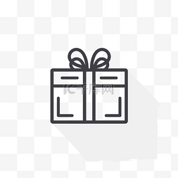 礼品盒图标图片_白色背景上带有阴影的礼品盒图标