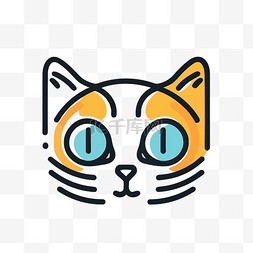 ps主图背景图片_简单的猫标志平面图标