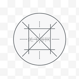 带线的圆圈，中间有一个正方形 