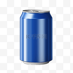 啤酒铝罐图片_现实罐蓝色用于模拟苏打水可以模