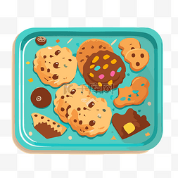 甜饼图片_饼干盘矢量图和卢兹科的巧克力饼
