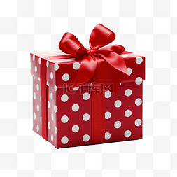 礼物装饰点缀图片_红色圆点礼品盒