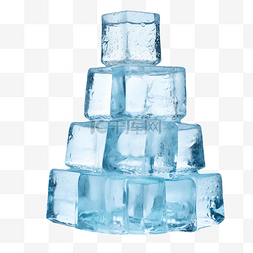 蓝色冰块冰箱图片_冰块金字塔