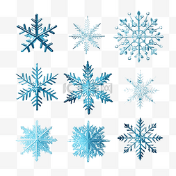 冬季仙境图片_美丽的蓝色雪花冰冻的水晶雪花剪