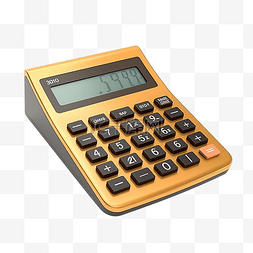 税收法定图片_3d 插图金色计算器