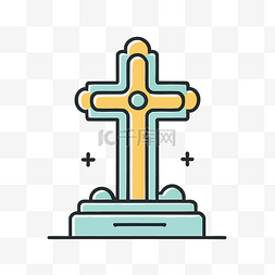 十字架的轮廓图 向量