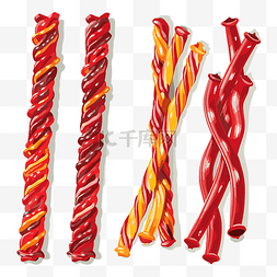 twizzlers 剪贴画 不同颜色和形状的 