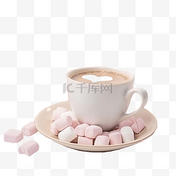 一杯热咖啡图片_一杯咖啡加棉花糖