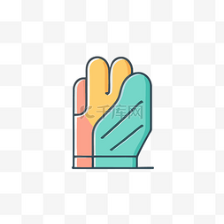 彩色连指手套徽标或描绘手的图标