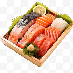 室内地中海图片_塑料盒或托盘容器中的生鱼片寿司