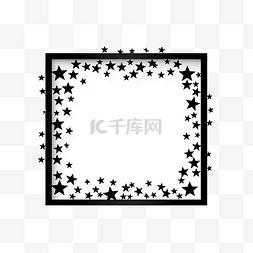 天空框架图片_方形框架中的黑色闪亮星星非常适