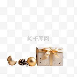 有雪松树图片_白色木桌上有礼物和杉树的圣诞节