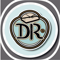 迪奥dior图片_圆圈中咖啡标签 dr 的图像 向量