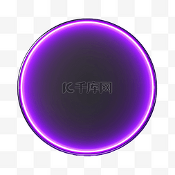 按钮电音图片_霓虹灯紫色圆圈横幅霓虹灯圈