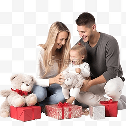 和宝宝图片_慈爱的父母向他们的宝宝展示圣诞