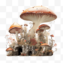 超现实植物图片_真菌花园超现实空间