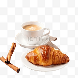 肉桂拿铁图片_早上的圣诞早餐和一杯咖啡