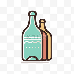 两个瓶子图片_瓶子标志，里面有两个不同颜色的
