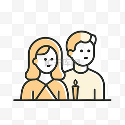 波拉图片_一个女人和她的男人和蜡烛的图标