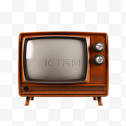 老旧的电视图片_棕色经典旧木制电视