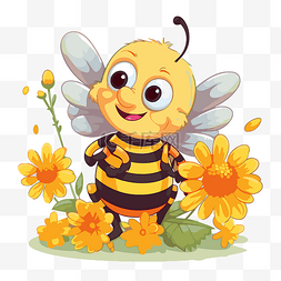 蜜蜂和花 向量