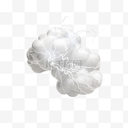 多云晴天图片_3d 插图多云天气和闪电