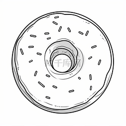 用黑白绘图完成的甜甜圈