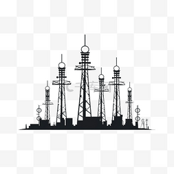 无线信号设备图片_手机信号塔和智能手机的简约风格
