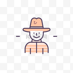 一个戴着帽子的男人的矢量图标