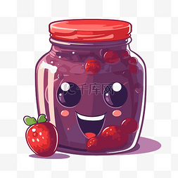 果酱罐剪贴画人物罐卡通画草莓果