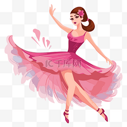 粉红色紫色图片_优雅的剪贴画芭蕾舞演员芭蕾舞女