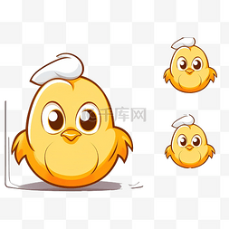 拼图网格图片_可爱的卡通小鸡从鸡蛋中孵化出来