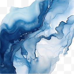 抽象海洋海军蓝色水彩或酒精墨水