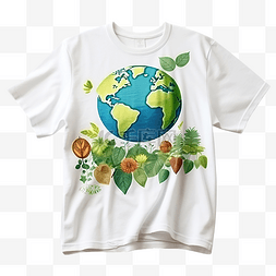 3d 插图 T 恤地球母亲日套装