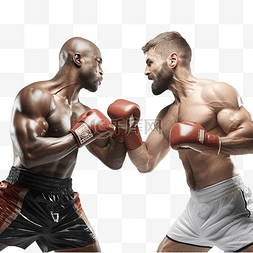 皮膚图片_肌肉发达的拳击手在拳击场上战斗