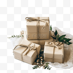 创意圣诞礼物图片_创意零浪费圣诞概念手工礼盒