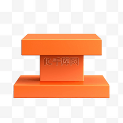 方形架子图片_程式化 3d 橙色讲台与方形背景
