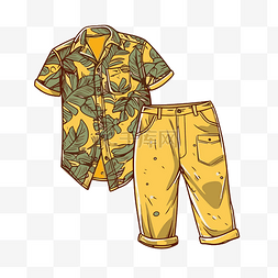 夏威夷风衬衫图片_衬衫和裤子 向量