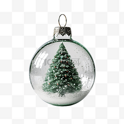 红2022图片_绿色圣诞树上有雪的玻璃圣诞球